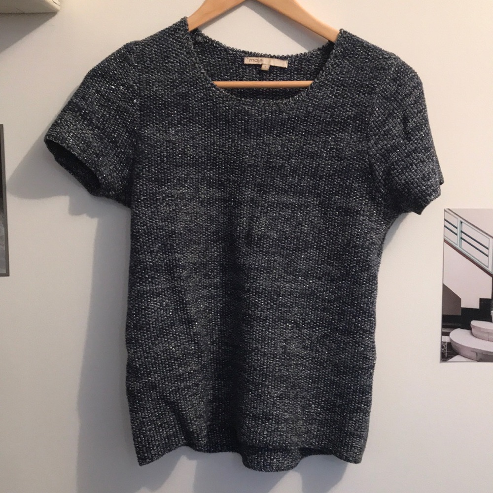 Silver blue maille short sleeve top